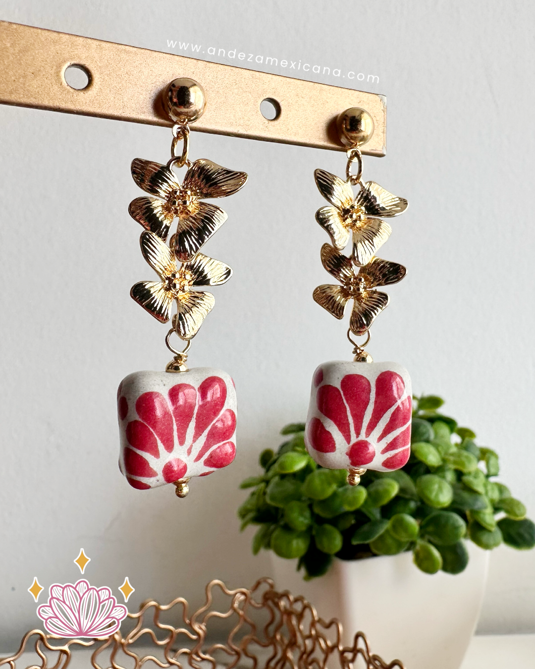 Aretes flores Talavera